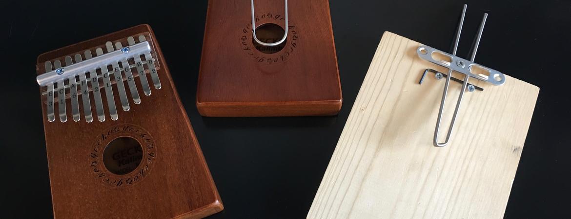 mbira instrument next to sensors based on it