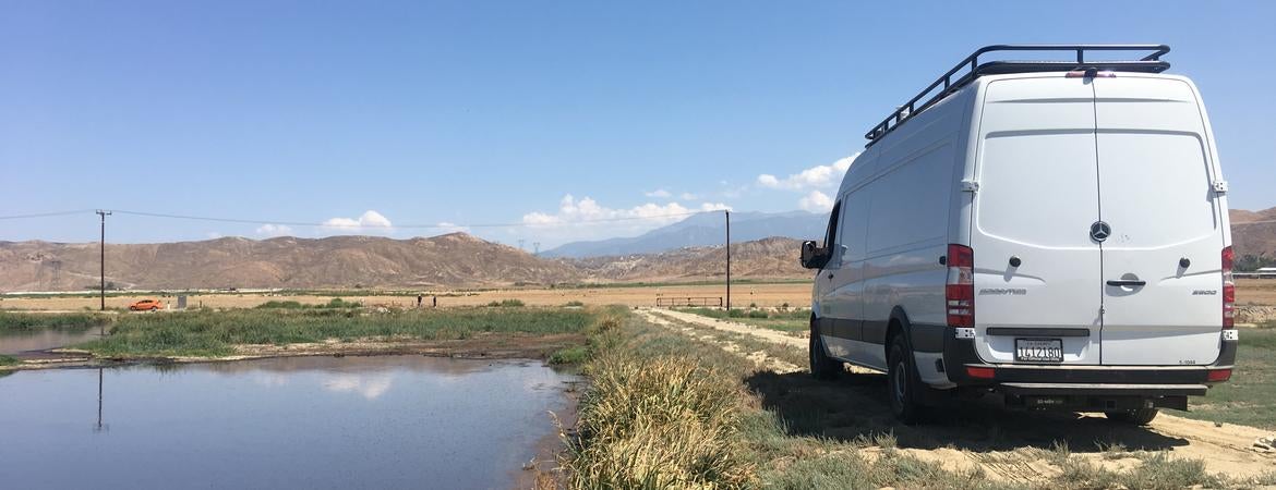 A photo of UCR's mobile emissions lab