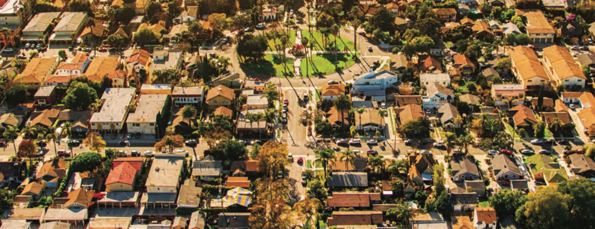 aerial view of an Inland Empire city