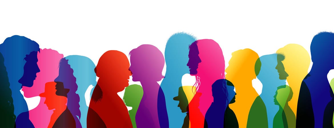 Silhouettes of faces 