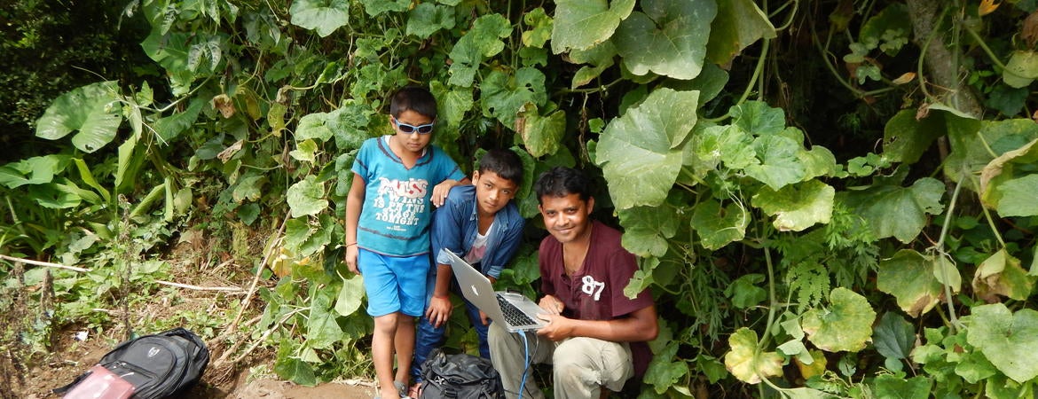 UCR seismologist Abhijit Ghosh in Nepal