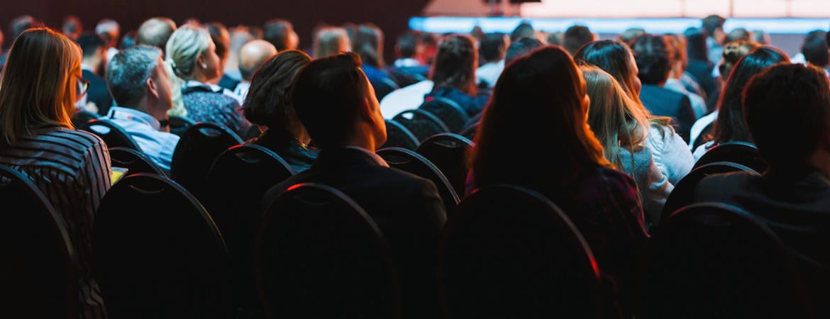 People sitting in an auditorium