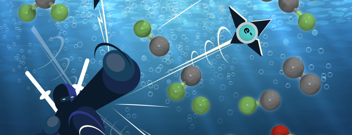 Ninja destroying PFAs with electrons