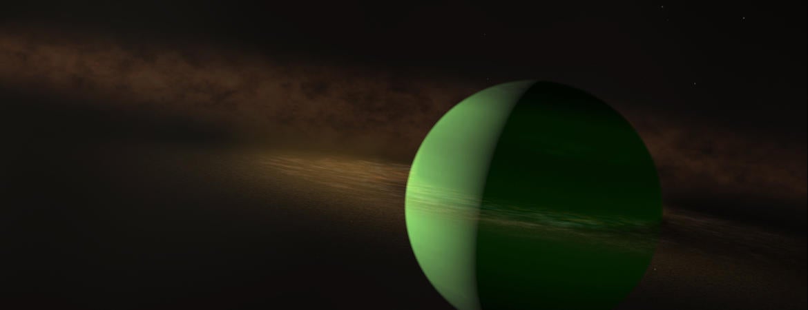 An artist's rendering of the planet Au Mic b