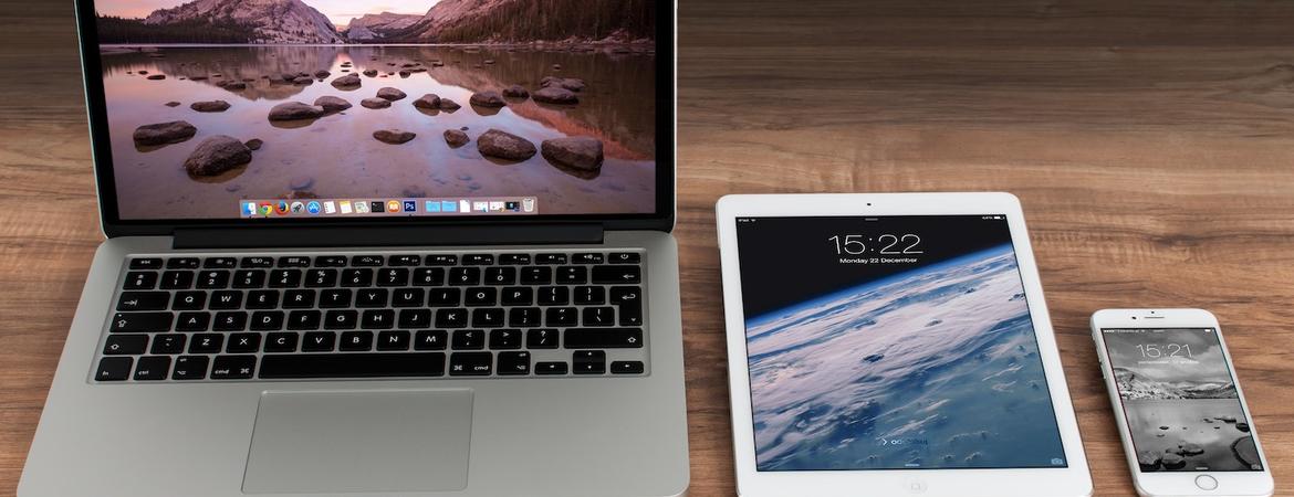 Photo of laptop, tablet, and cellphone