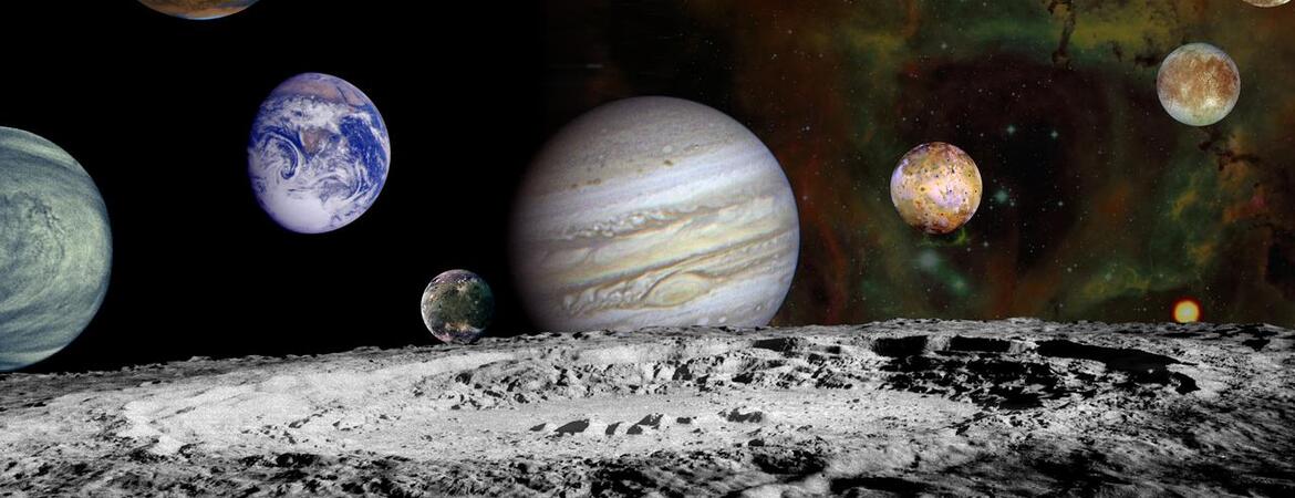 Solar system and moons of Jupiter