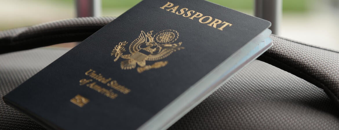 Passport on a suitcase