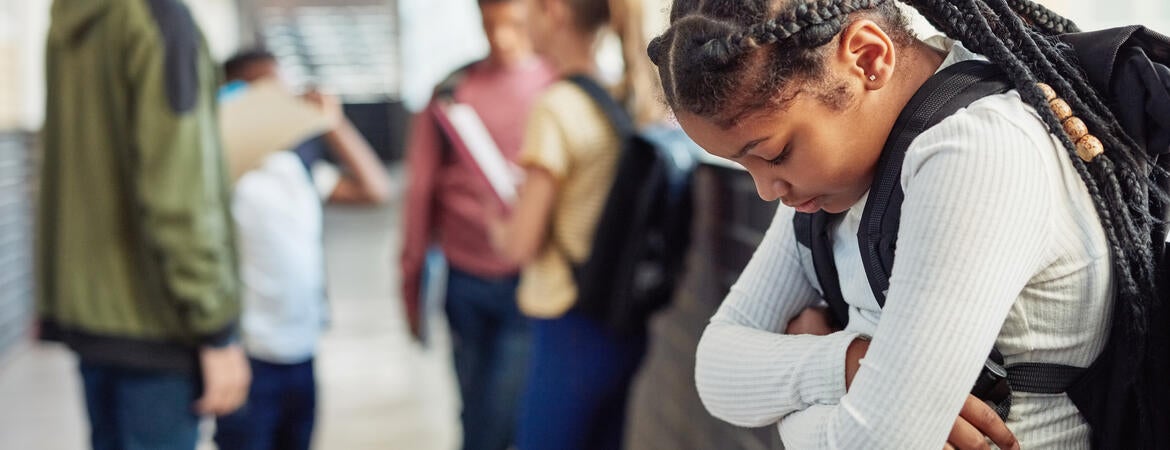 Girl experiencing social anxiety