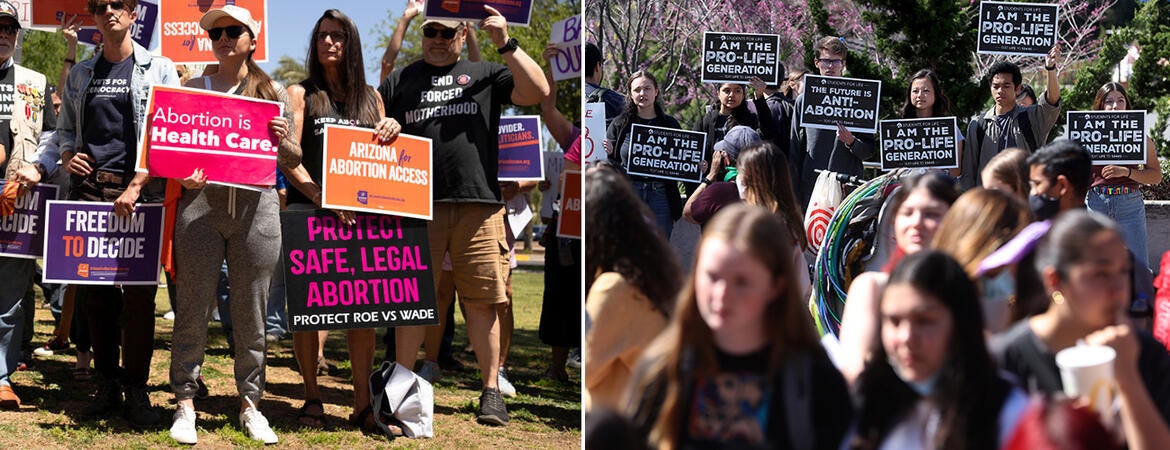 abortion prop-con protesters