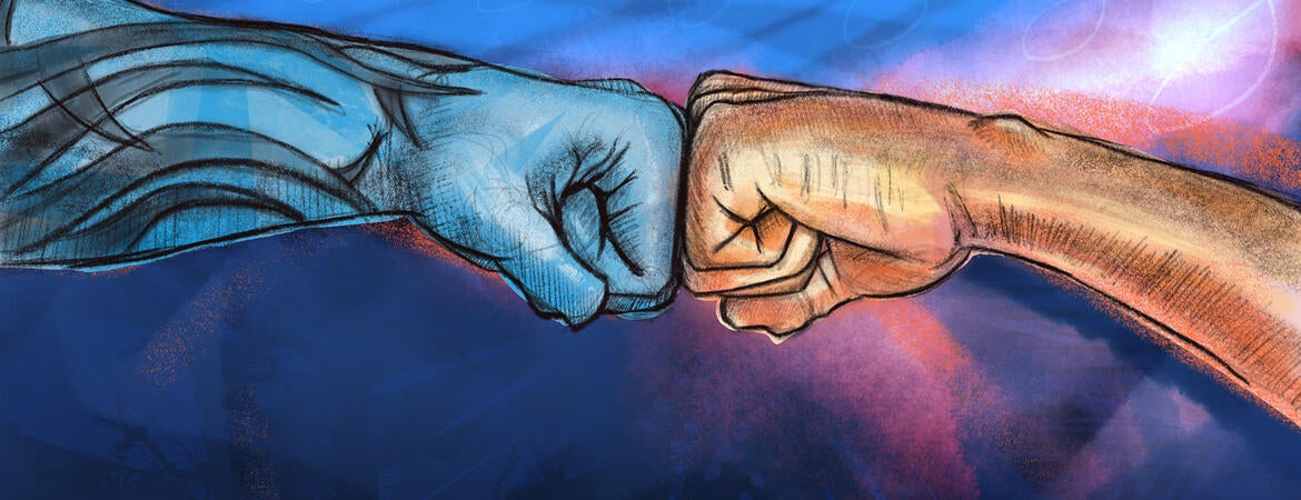 A forgiving fist bump