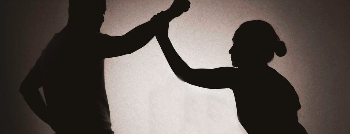 Domestic violence in silhouette