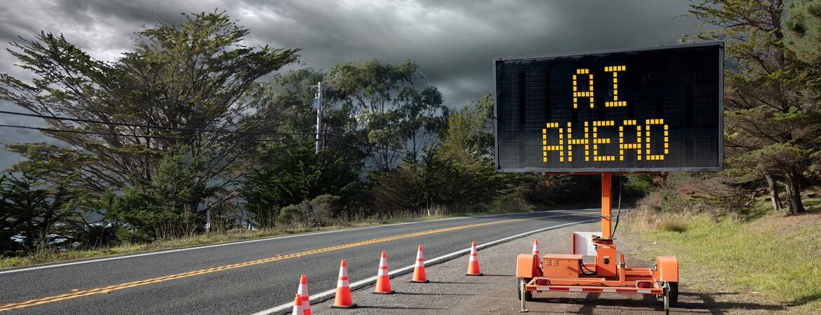AI ahead warning sign