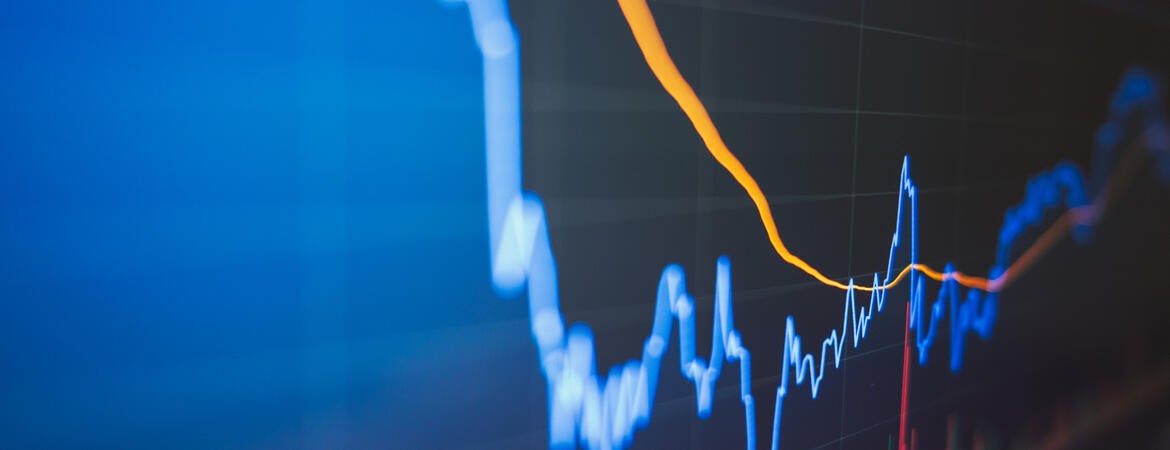 Stock graphic representing economic recession