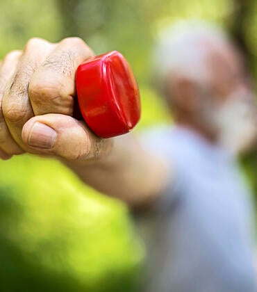 Grip on a light dumbbell