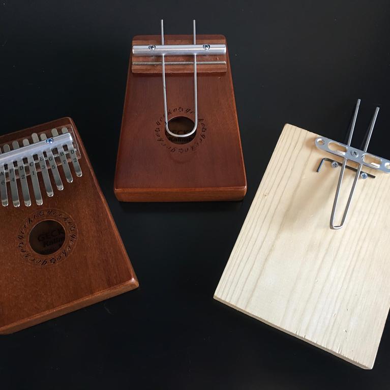 mbira instrument next to sensors based on it