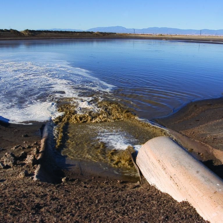 water treatment pond near sacramento