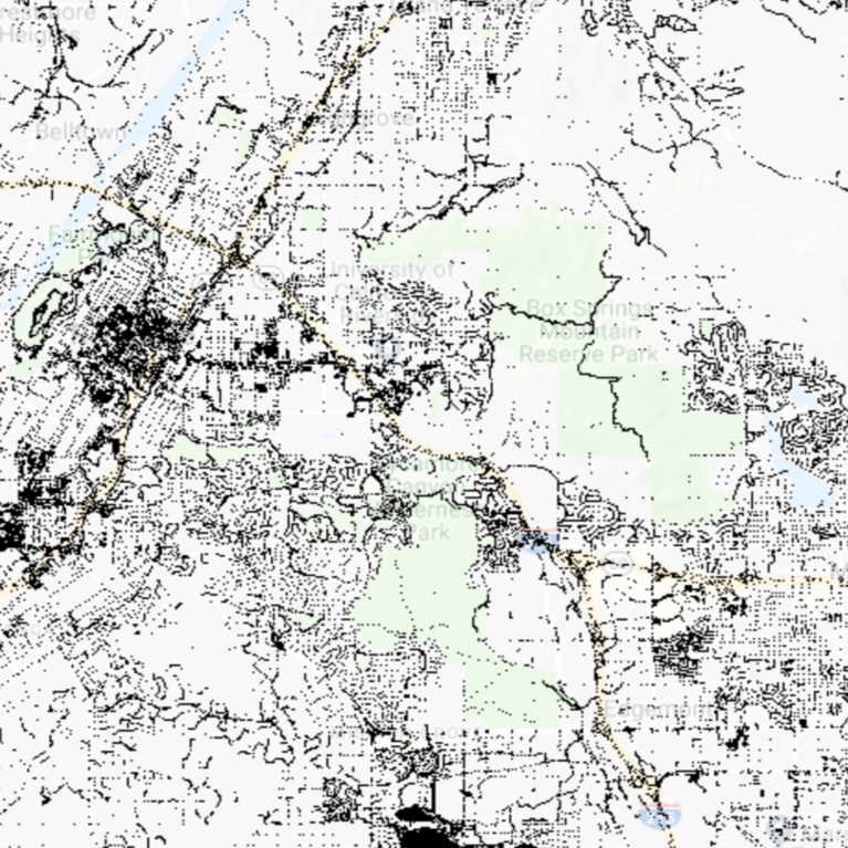 Screenshot of an interactive map on UCR STAR