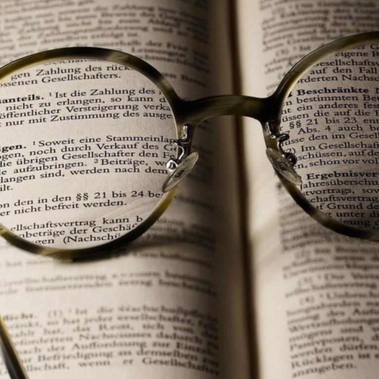 Glasses on a book