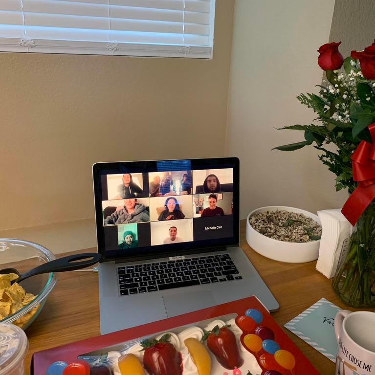 Graduate students remain connected via Zoom. (UCR)