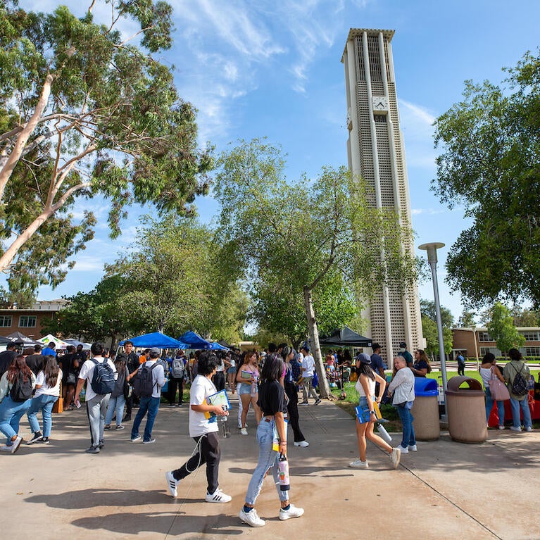 students at orientation