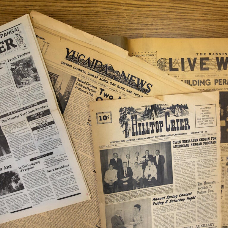 For the first time, 22 Southern California community newspapers will be archived, digitized, and available for the world. The project is led by UC Riverside's Center for Bibliographical Studies and Research, made possible via a John Randolph Haynes and Dora Haynes Foundation grant. (UCR/Stan Lim)