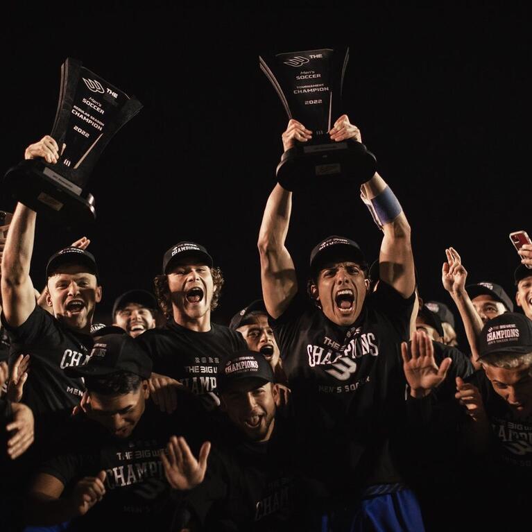 UCR men's soccer team celebrates conference title