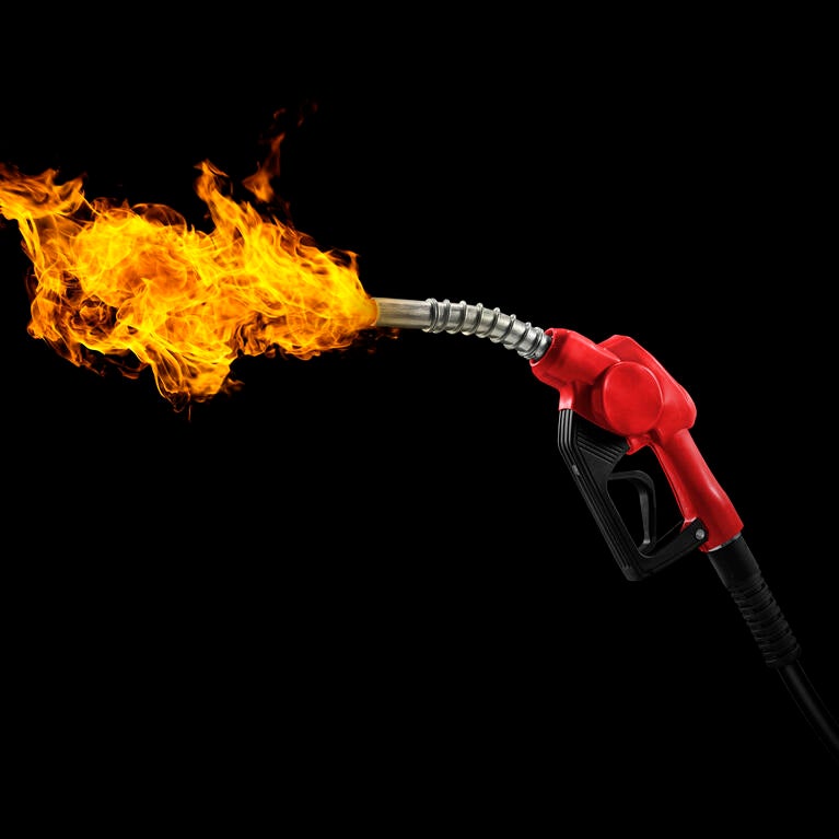 flames from fuel injector