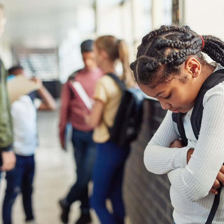 Girl experiencing social anxiety