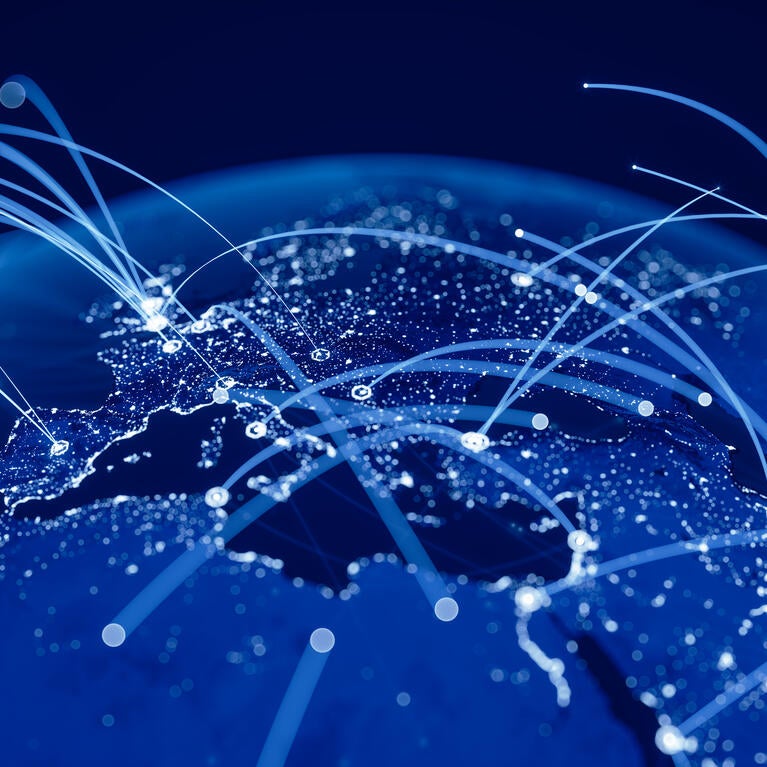 Map depicting global supply chains
