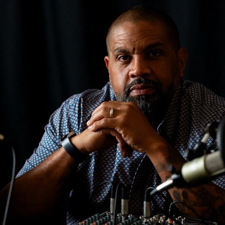 Anthony Jerry in a recording studio