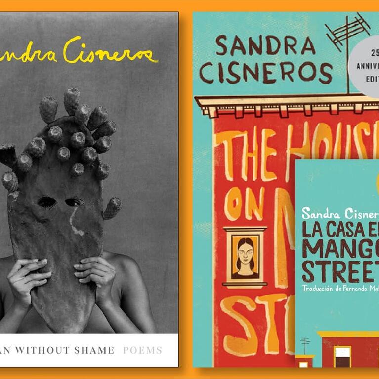 Four book covers of works by Sandra Cisneros.