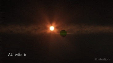 AU Mic b with explanation label