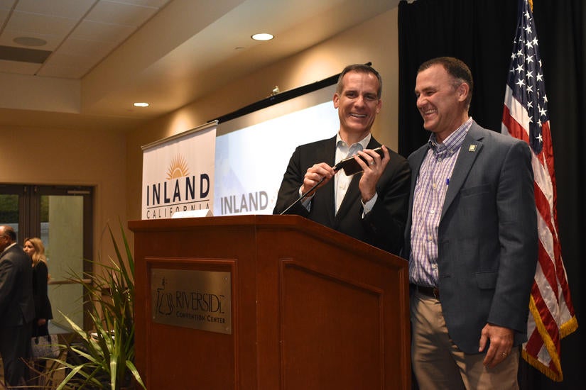 Eric Garcetti and Rusty Bailey