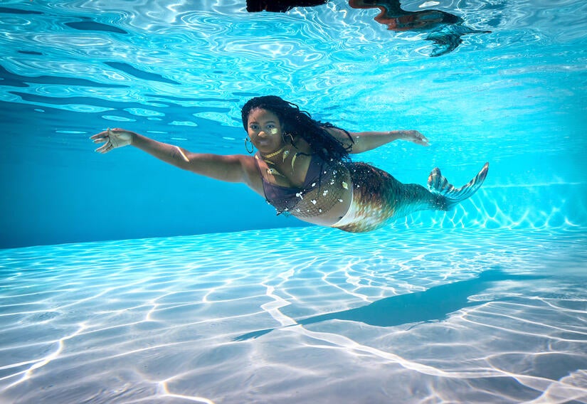 Jalondra Davis, assistant professor of English, is a scholar in Africana/Black literary and cultural studies, women and gender studies, and contemporary genre fictions and popular culture, which includes Black mermaids in literature and film. (Photo Illustration by UCR/Stan Lim)