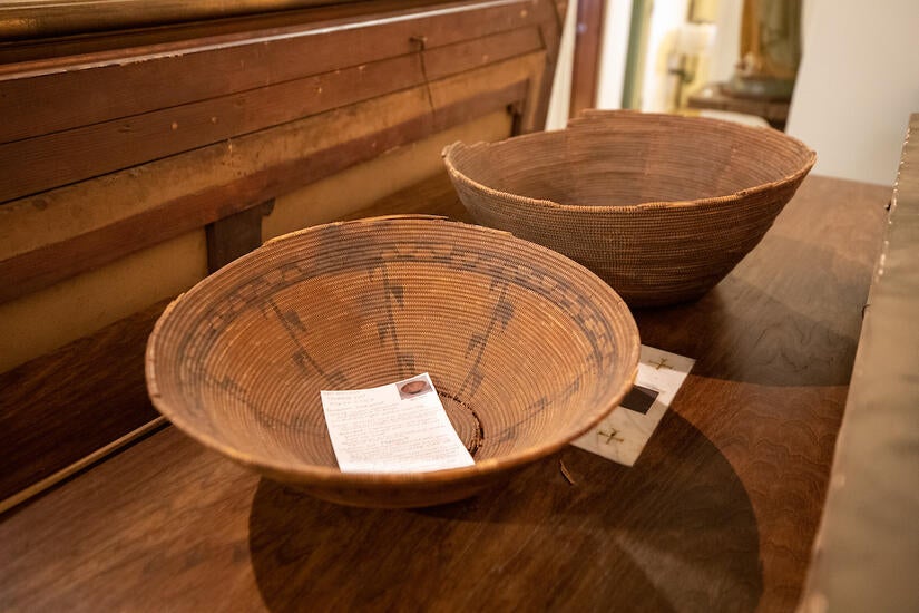Artwork sits in a room at Mission San Gabriel on Friday, May 26, 2023, in San Gabriel. (UCR/Stan Lim)