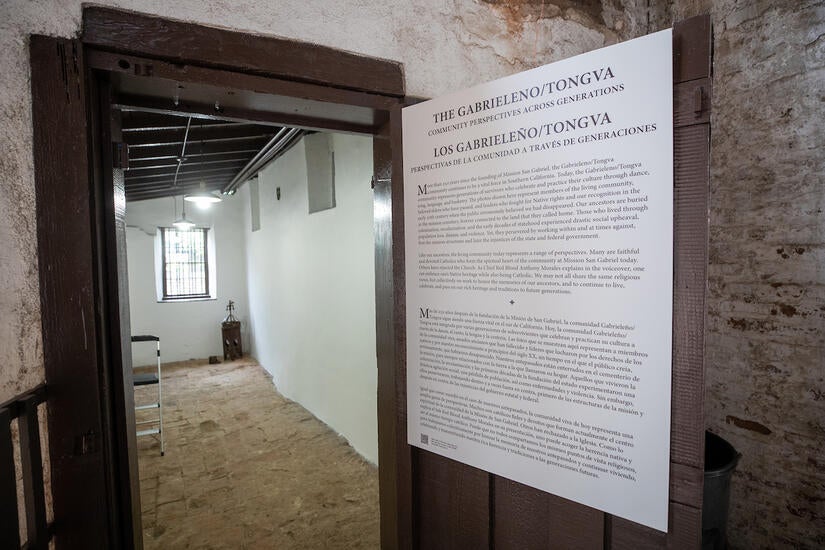 A 100 square-foot building across the museum breezeway focuses on the contemporary Gabrieleño community. The photo shows a freshly painted space. (UCR/Stan Lim)