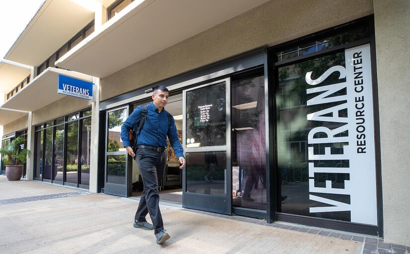 Donald Zárate, a graduate student and U.S. Army reservist, has spent many hours studying at the UCR Veterans Resource Center. (UCR/Stan Lim)