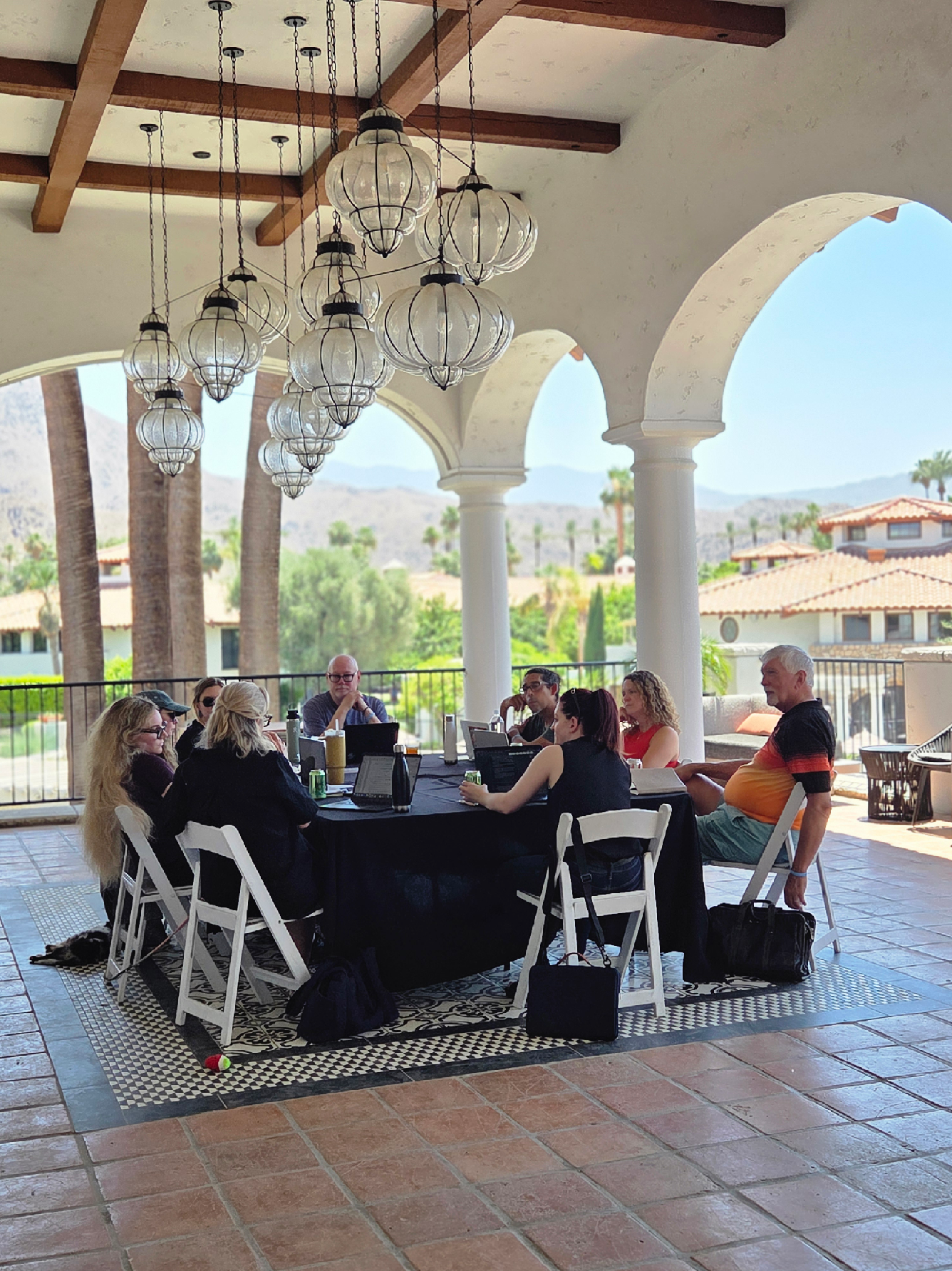Low Residency MFA Creative Writing outdoor class at the Tommy Bahama Miramonte Resort