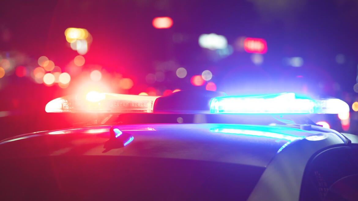 Police car lights stock photo