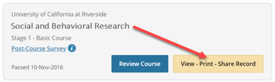 Click the View-Print-Share Record