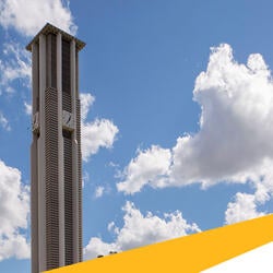 Bell tower with clouds
