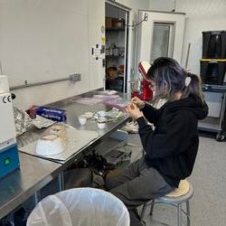 student in lab