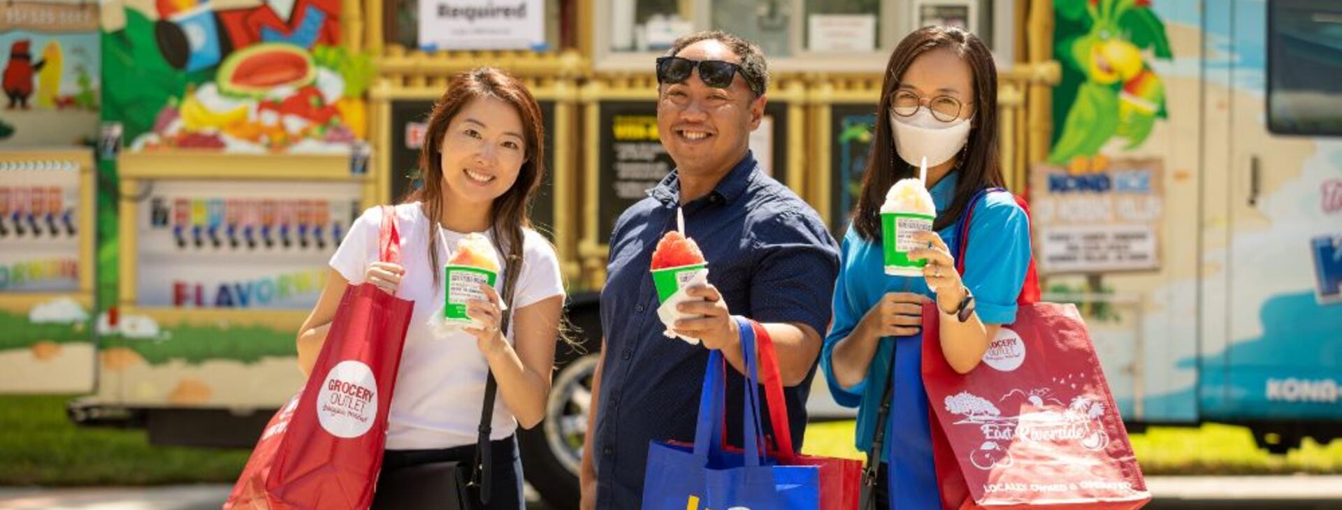 UCR employees enjoying a free Kona Ice at the 2022 Community Partner Fair