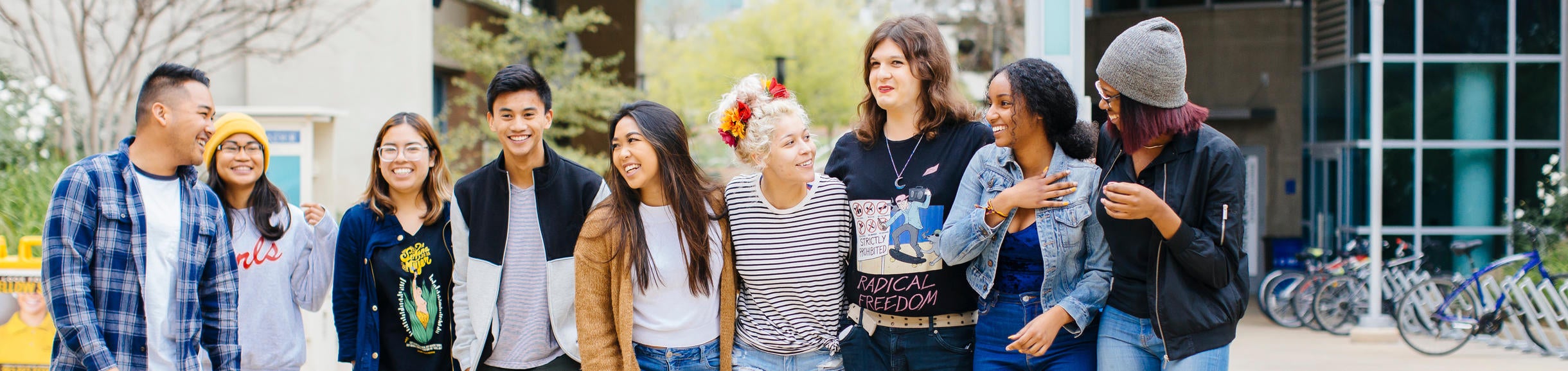 Students walking as a group