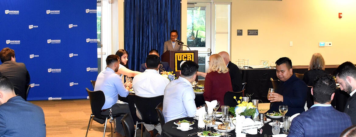 Dean Deas speaking at Graduation Awards Dinnner