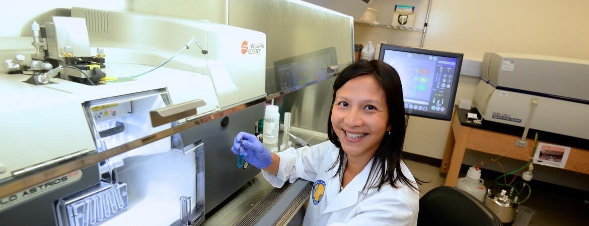 Meera Nair in her lab