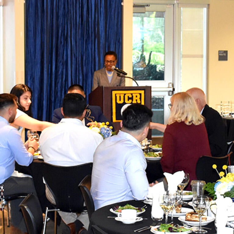 Dean Deas speaking at Graduation Awards Dinnner