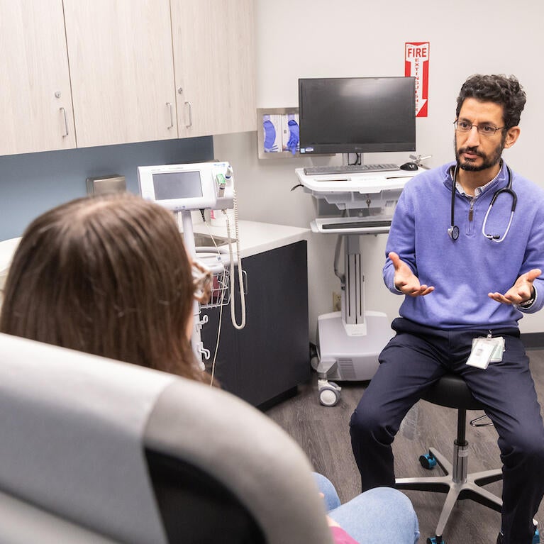 Dr. Bajwa and patient at Hulen Place