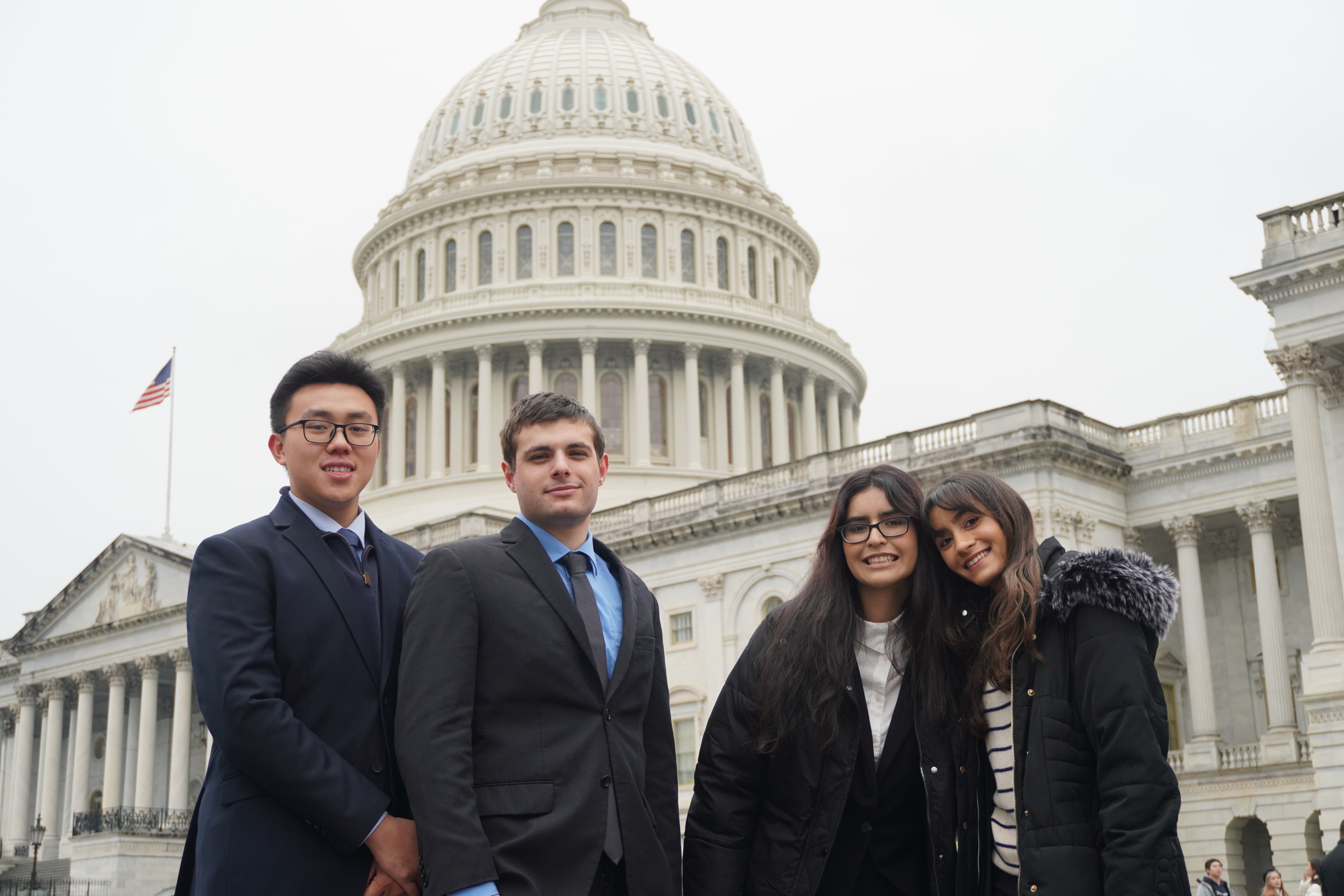 students in front of the capitol building