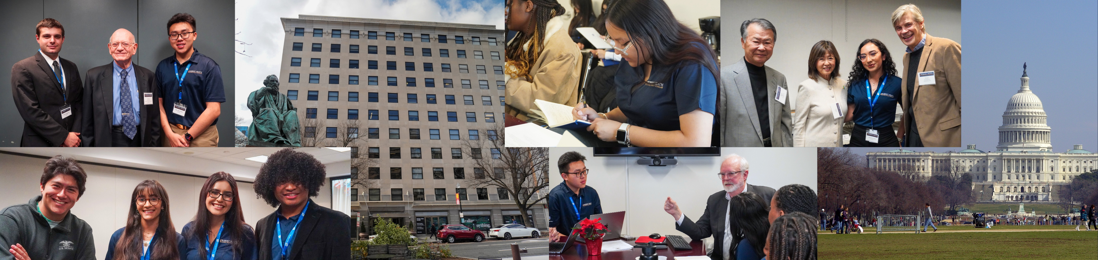 A collage of students from a past global policy cohort